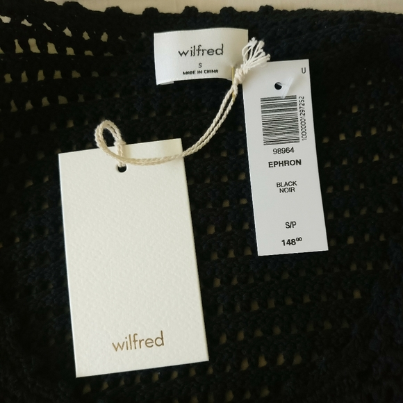 NWT Aritzia Wilfred Black Ephron Crochet Tank Dress Sz Small - Picture 13 of 15